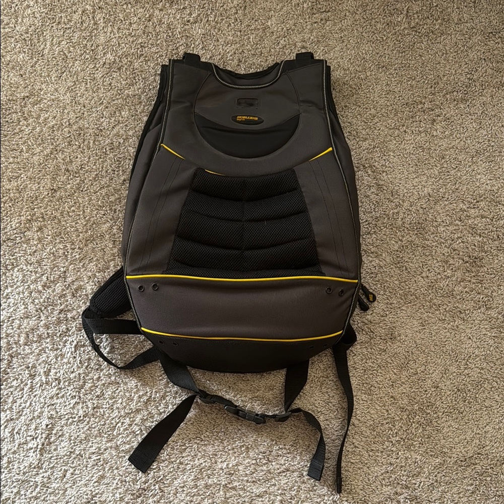 Men's Black, Gray & Yellow Sling Backpack - Unknown Brand